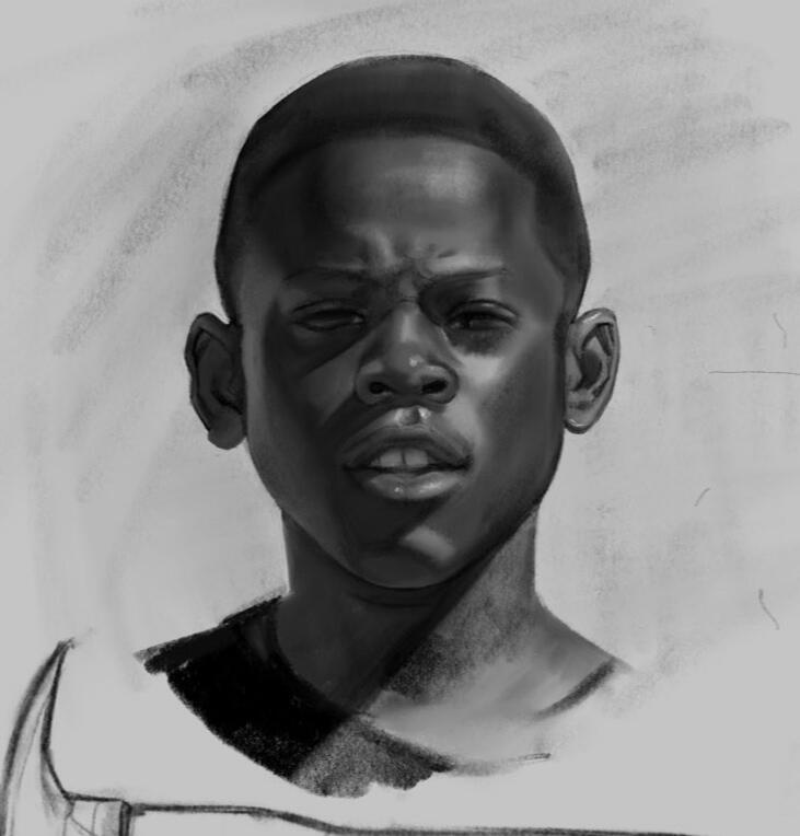 Portrait & Value Study, 2024, Digital Art